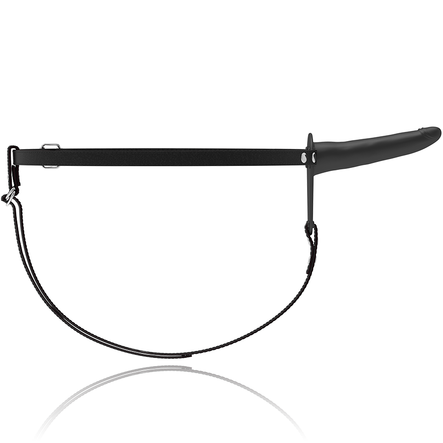 HARNAIS SOUMIS FÉTICHE - VIBRO EN SILICONE NOIR 15 CM