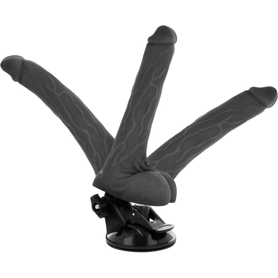 BASECOCK - VIBRADOR REALÍSTICO ARTICULABLE CONTROL REMOTO NEGRO 18.5 CM -O- 4 CM