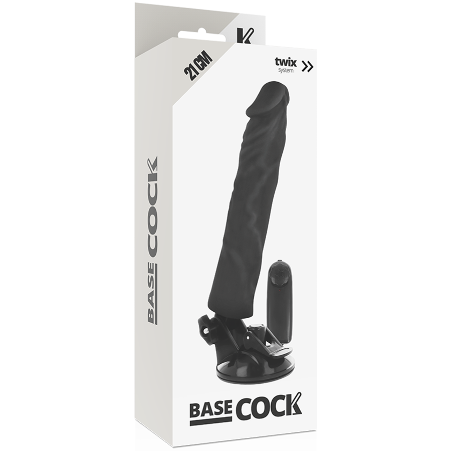BASECOCK - VIBREUR RÉALISTE TÉLÉCOMMANDE NOIR 21 CM -O- 4 CM