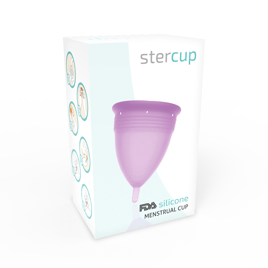 STERCUP - FDA SILICONE MENSTRUAL CUP, PURPLE - SIZE L