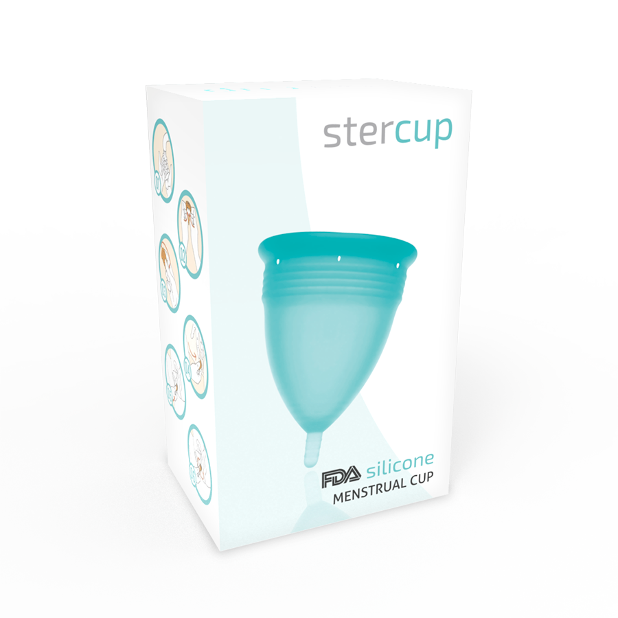 STERCUP - COUPE MENSTRUELLE FDA SILICONE AIGUE-MARINE - TAILLE S