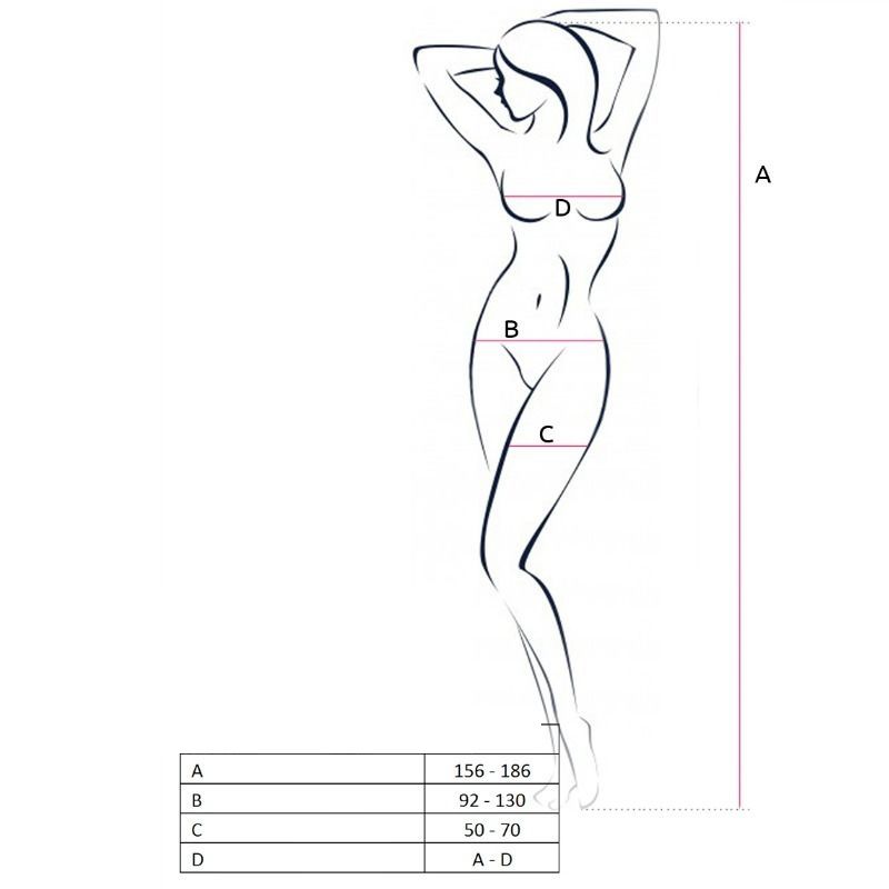 PASSION - WOMAN BS049 BODYSTOCKING BLANCO TALLA ÚNICA