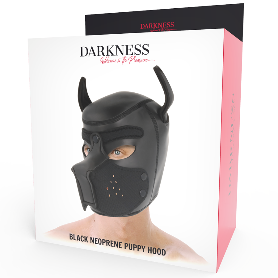 DARKNESS - NEOPRENE DOG MASK WITH REMOVABLE SNOUT L