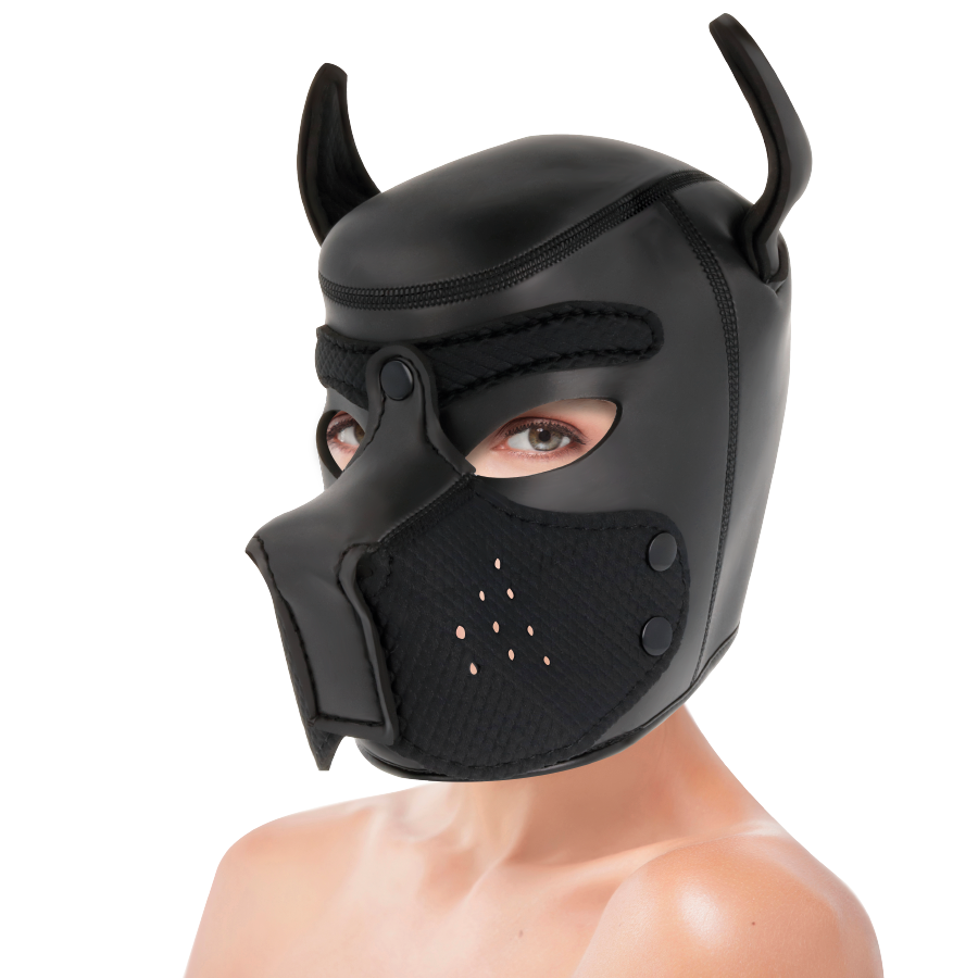 DARKNESS - NEOPRENE DOG MASK WITH REMOVABLE SNOUT L