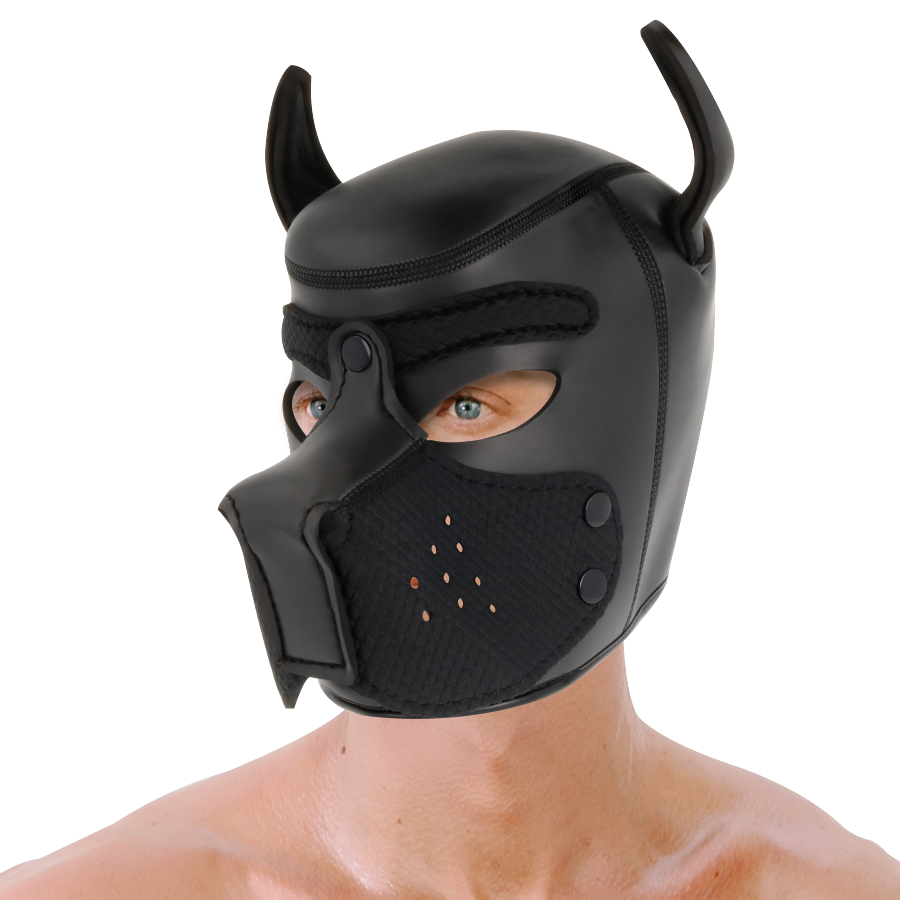 DARKNESS - NEOPRENE DOG MASK WITH REMOVABLE SNOUT L