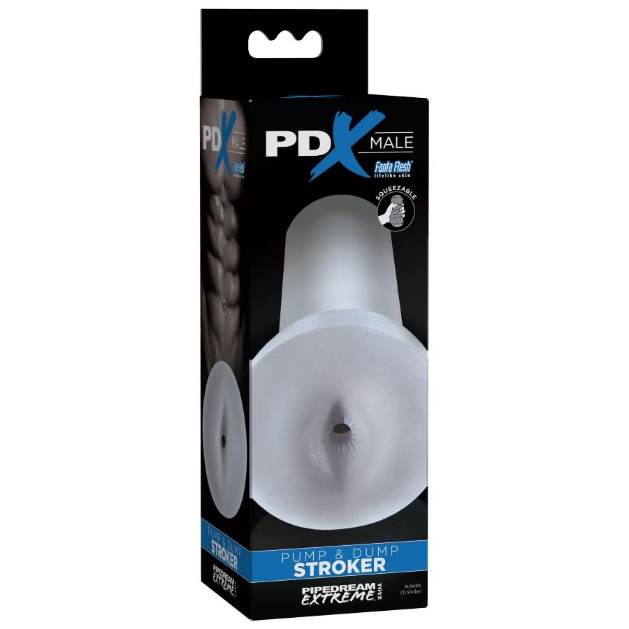 PDX MÂLE - MASTURBATEUR PUMP AND DUMP STROKER - TRANSPARENT
