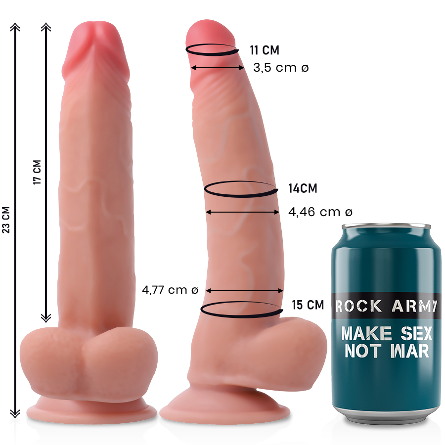 ROCKARMY - GODEMICHET RÉALISTE DOUBLE DENSITÉ LÉOPARD 23 CM -O- 4,77 CM