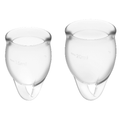 SATISFYER - FEEL CONFIDENT TRANSPARENT MENSTRUAL CUP KIT 15 + 20 ML