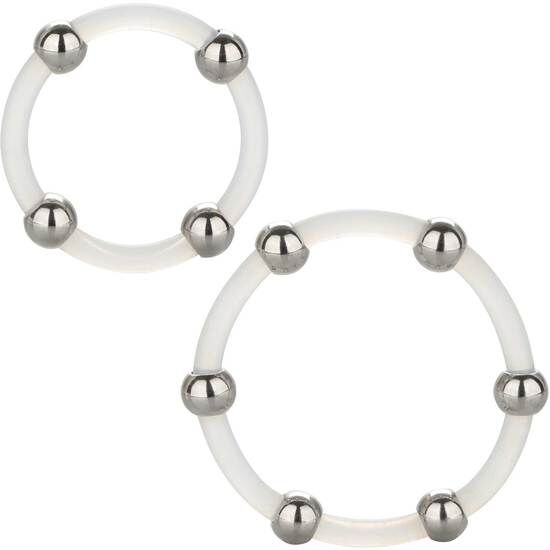 CALEXOTICS - 2-PIECE KIT SILICONE RING WITH STEEL BEADS
