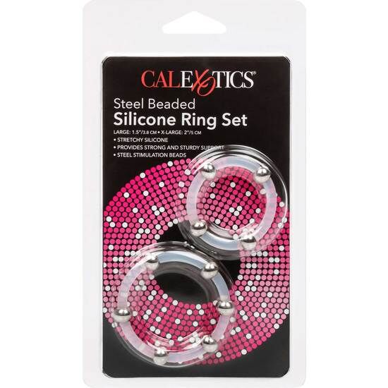 CALEXOTICS - 2-PIECE KIT SILICONE RING WITH STEEL BEADS