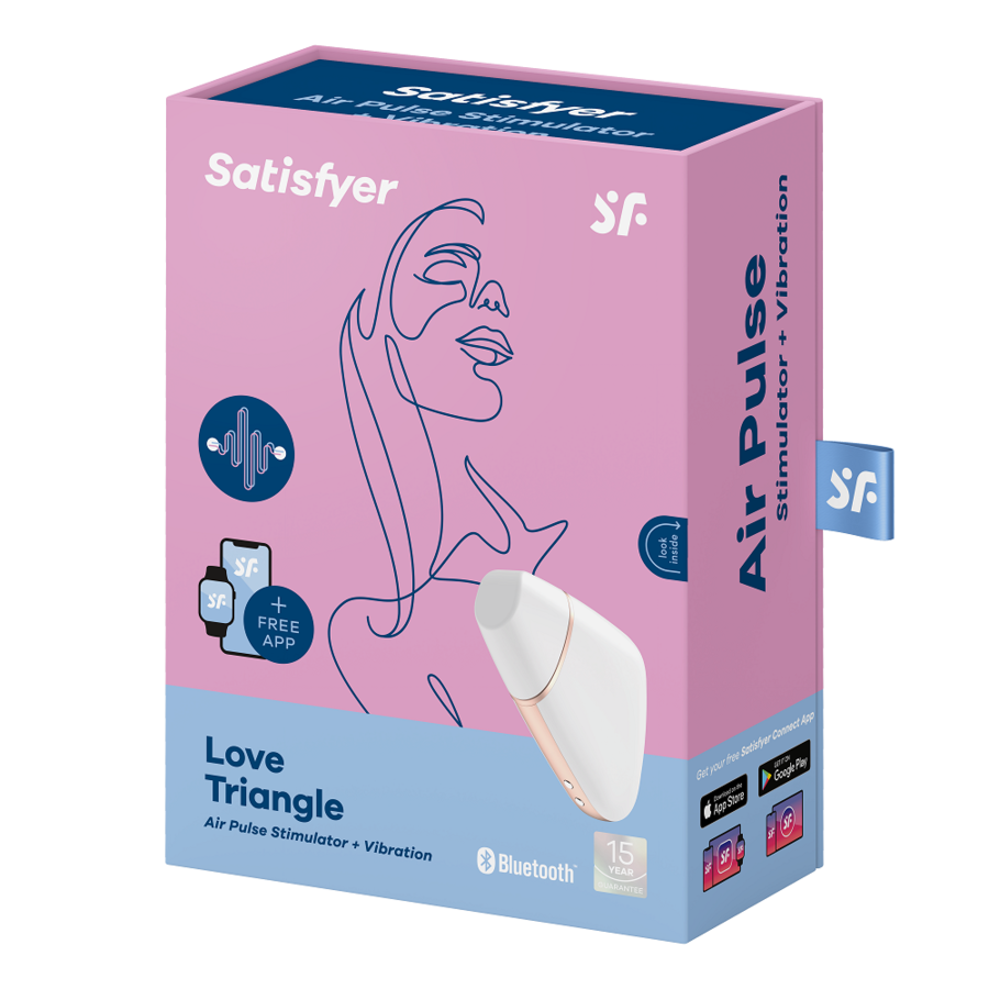 SATISFYER - TRIANGLE D'AMOUR STIMULATEUR ET VIBRATEUR BLANC