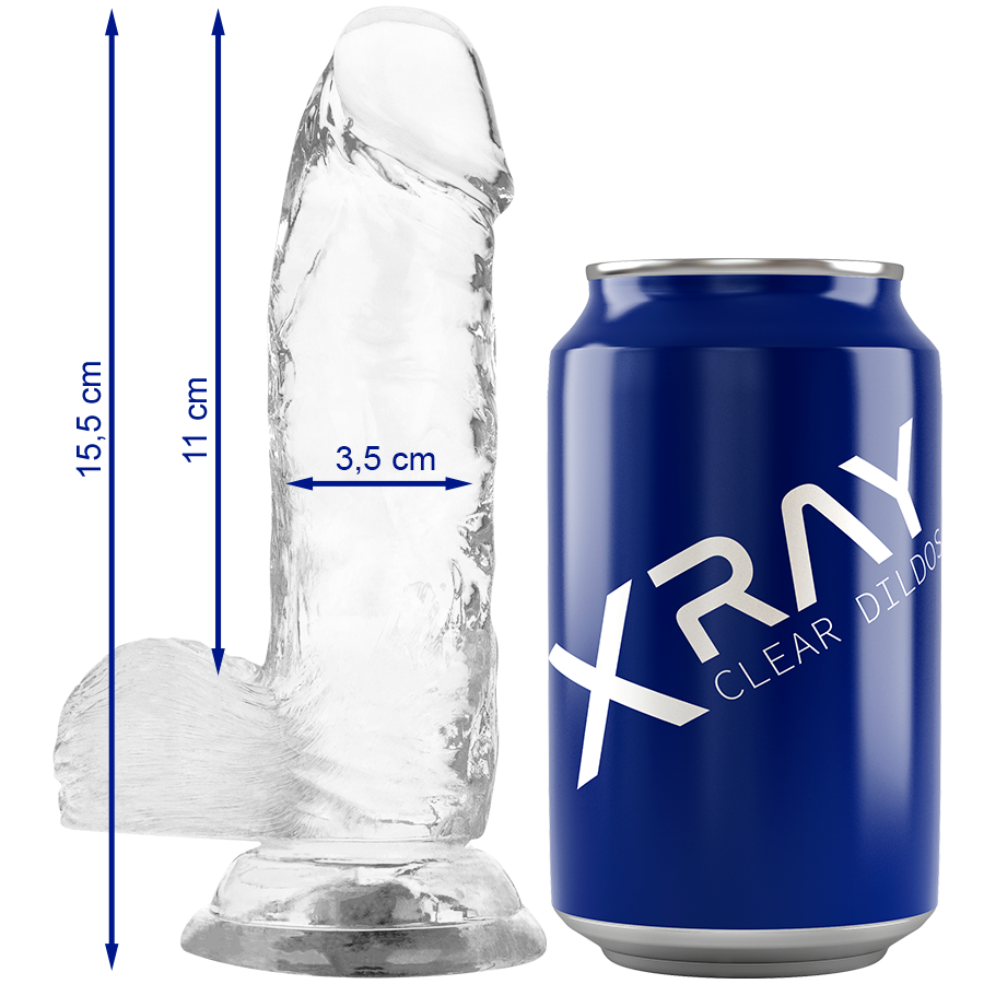 RADIO DE X - GODEMICHET RÉALISTE TRANSPARENT 15,5 CM -O- 3,5 CM
