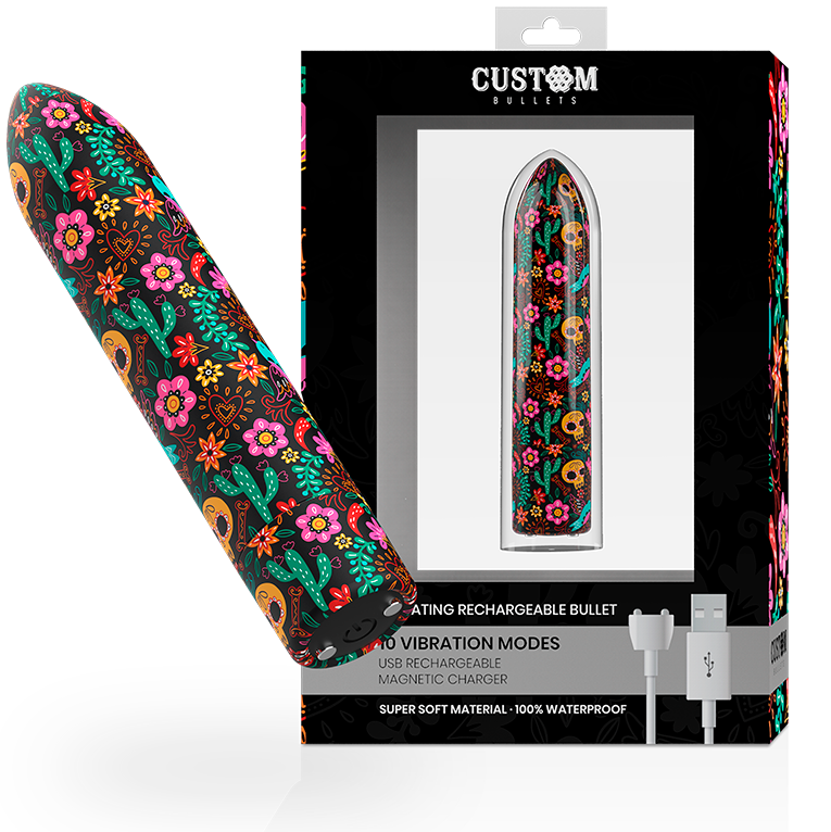 CUSTOM BULLETS - SKULL RECHARGEABLE BULLET 10 INTENSITY LEVELS
