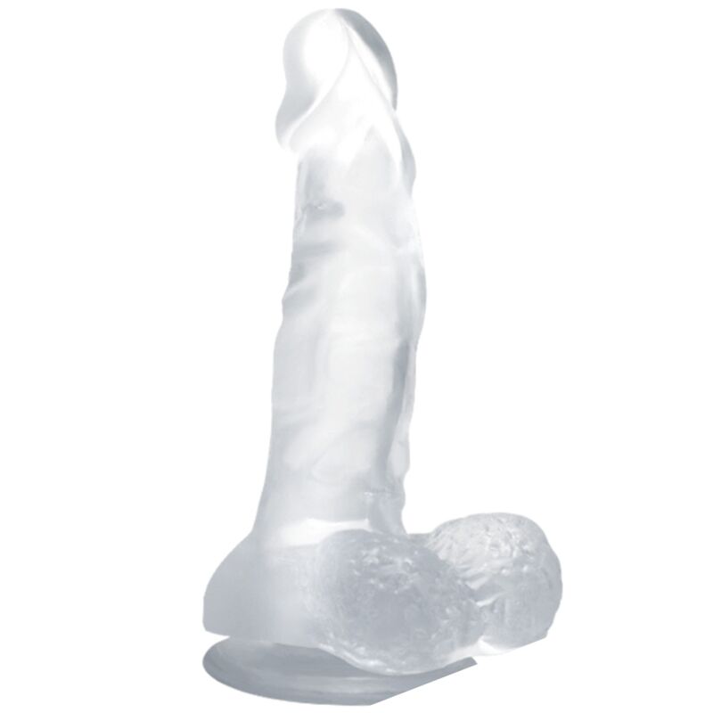 BAILE - DILDO RÉALISTE À VENTOUSE ET TESTICULES 16,7 CM TRANSPARENT