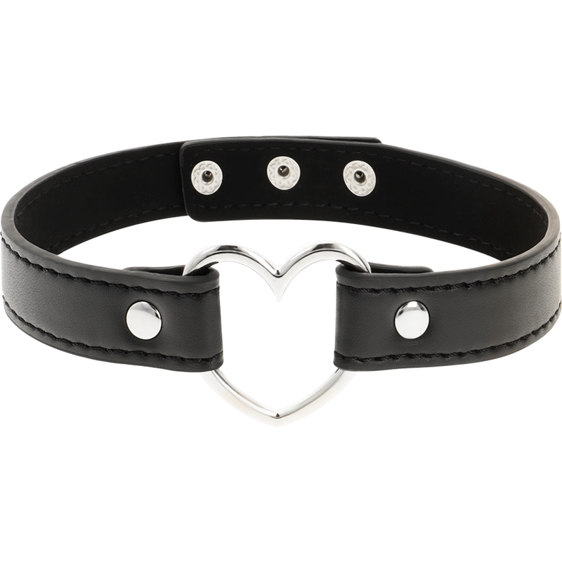 COQUETTE CHIC DESIRE - VEGAN LEATHER NECKLACE, WOMAN'S HEART ACCESSORY