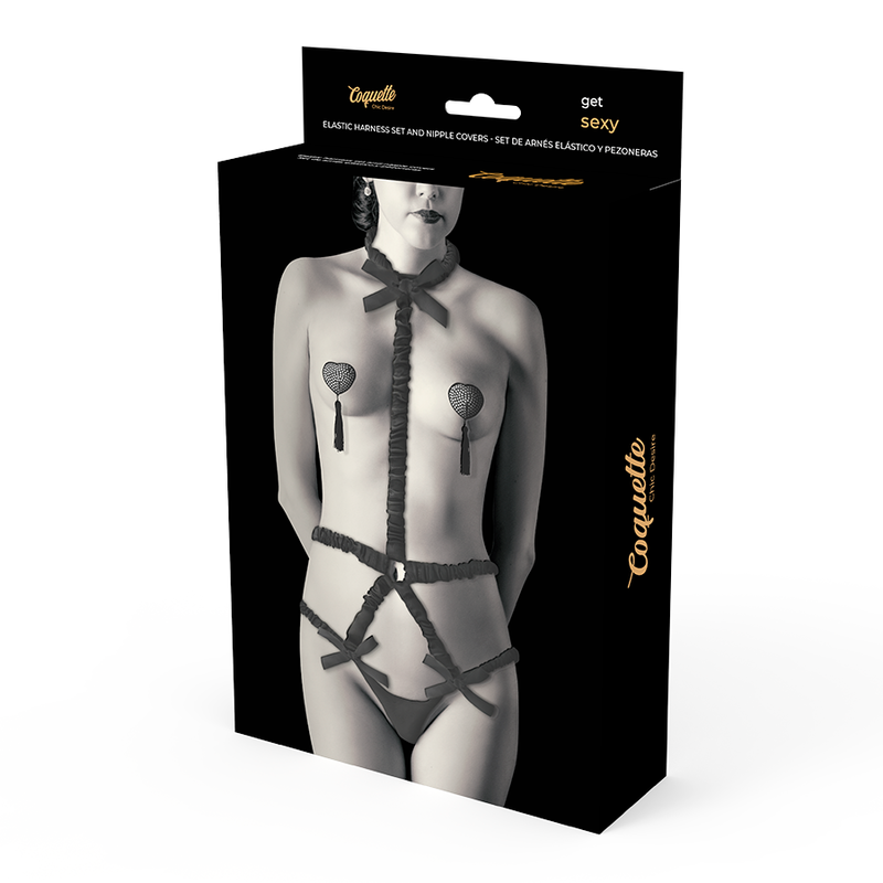 COQUETTE CHIC DESIRE - ENSEMBLE DE LINGERIE AVEC CACHE-TÉTONS DE LUXE