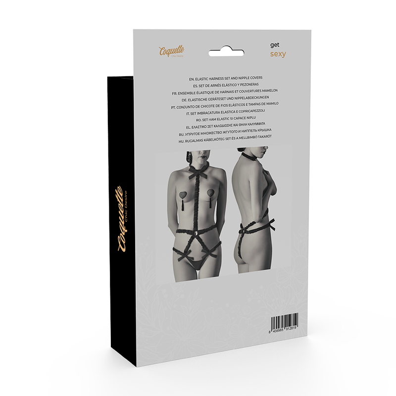 COQUETTE CHIC DESIRE - ENSEMBLE DE LINGERIE AVEC CACHE-TÉTONS DE LUXE