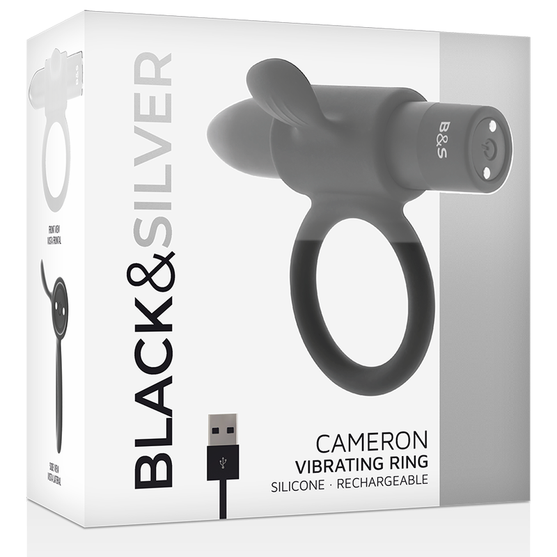 BLACK&SILVER - CAMERON RECHARGEABLE BLACK RING