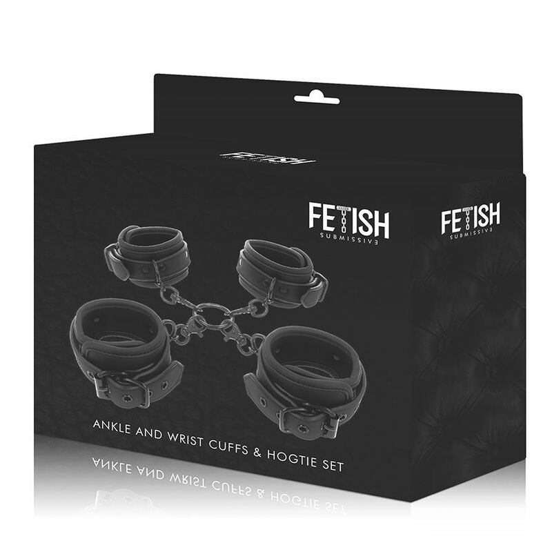 FETISH SUBMISSIVE - SET OF HAND AND ANKLE CUFFS WITH NEOPRENE LINING