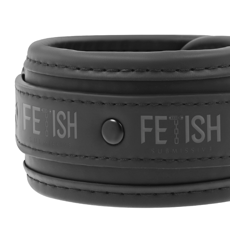 FETISH SUBMISSIVE - VEGAN LEATHER COLLAR AND HANDCUFFS WITH NEOPRENE LINING