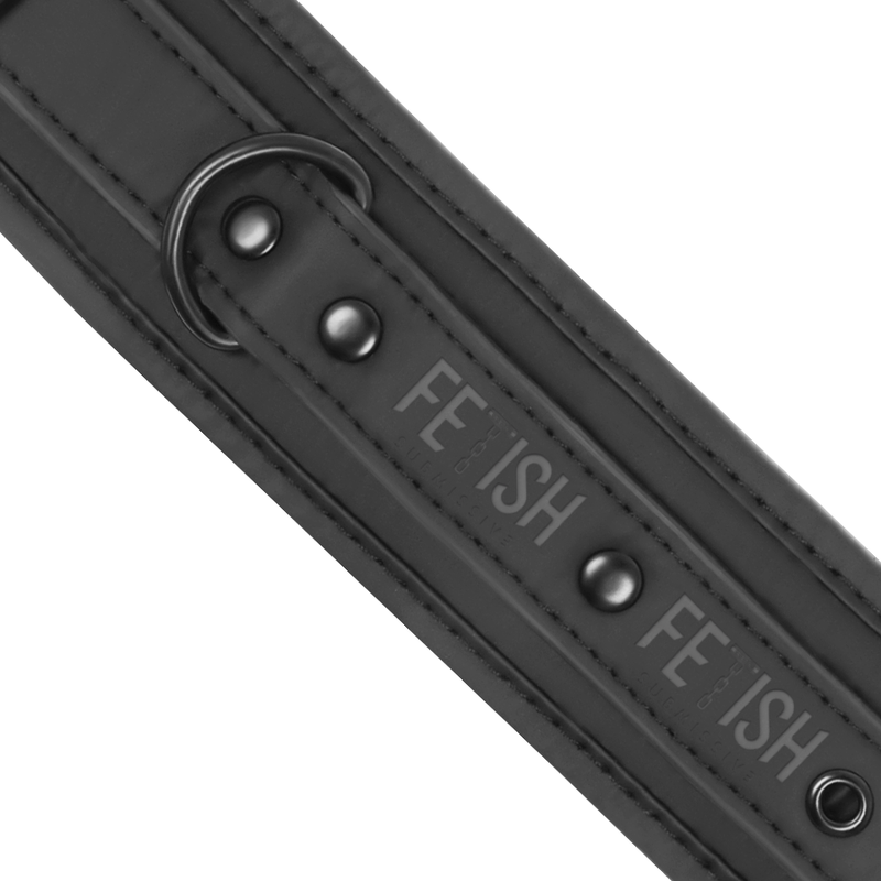 FETISH SUBMISSIVE - VEGAN LEATHER COLLAR AND HANDCUFFS WITH NEOPRENE LINING
