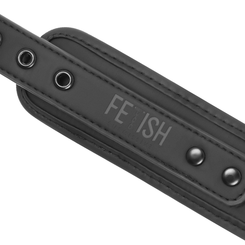 FETISH SUBMISSIVE - VEGAN LEATHER COLLAR AND HANDCUFFS WITH NEOPRENE LINING