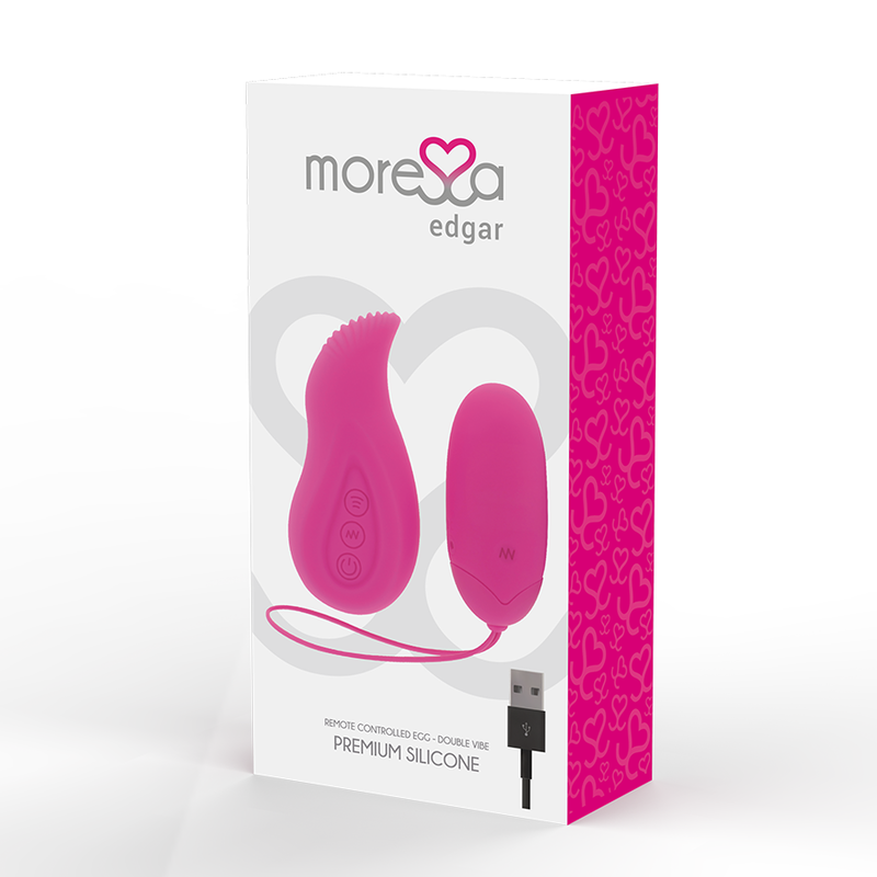 MORESSA - EDGAR SET DUO ŒUF TÉLÉCOMMANDÉ ET TÉLÉCOMMANDE AVEC VIBRATION INTÉGRÉE SILICONE PREMIUM TÉLÉCOMMANDE