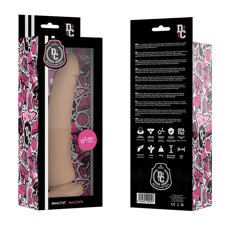 DELTA CLUB - GODEMICHET RÉALISTE NATUREL SILICONE MÉDICALE 20 CM -Ø- 4 CM