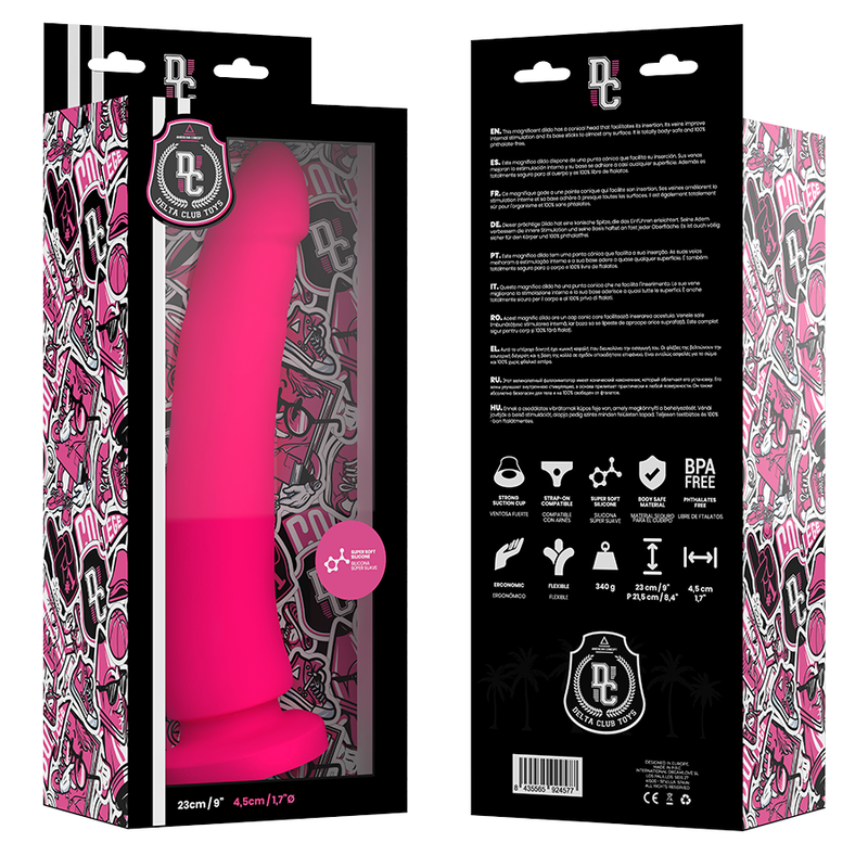 DELTA CLUB - GODEMICHET RÉALISTE ROSE SILICONE MÉDICALE 23 CM -Ø- 4.5 CM