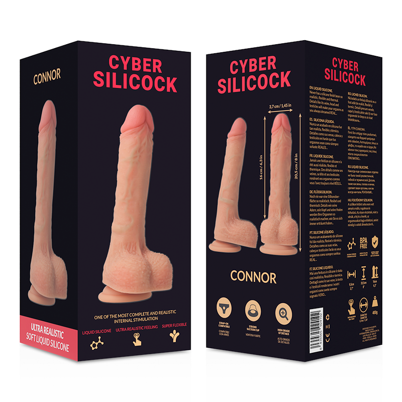 CYBER SILICOCK - HARNAIS SILICONE LIQUIDE CONNOR 20,5 CM -O- 3,7 CM