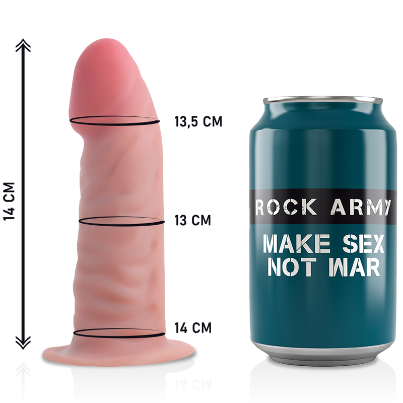ROCKARMY - HARNAIS + DILDO TIGRE RÉALISTE DOUBLE DENSITÉ 14 CM -O- 4.46 CM