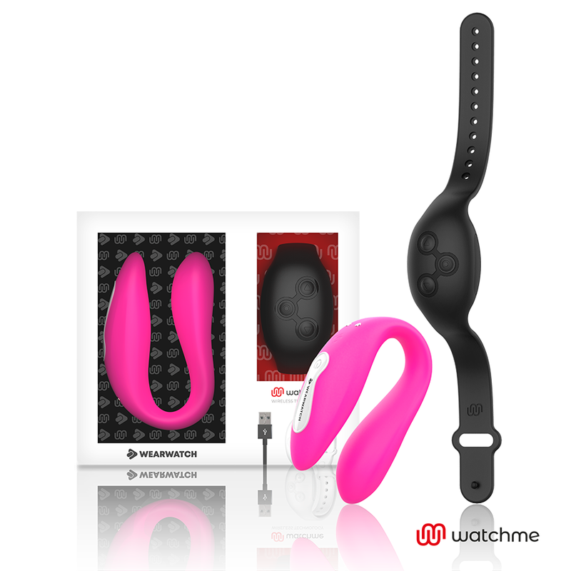 WEARWATCH - VIBRATEUR DOUBLE TECHNOLOGIE WATCHME FUCHSIA / NOIR DE Jais