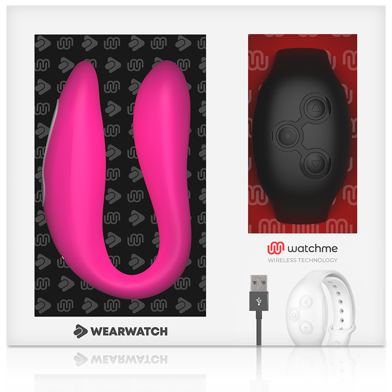 WEARWATCH - VIBRATEUR DOUBLE TECHNOLOGIE WATCHME FUCHSIA / NOIR DE Jais
