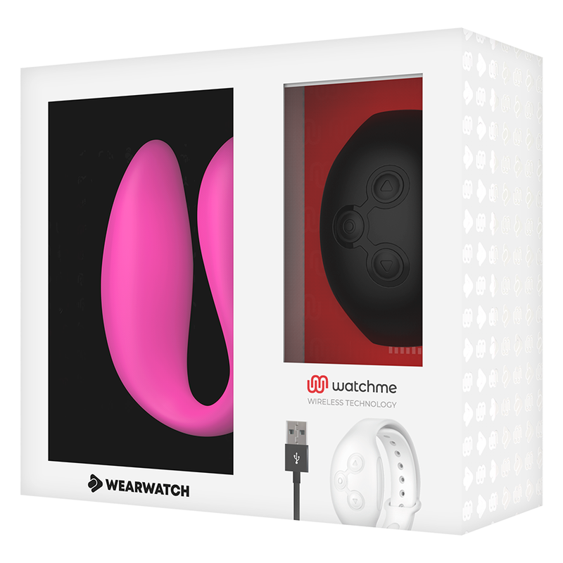 WEARWATCH - VIBRATEUR DOUBLE TECHNOLOGIE WATCHME FUCHSIA / NOIR DE Jais
