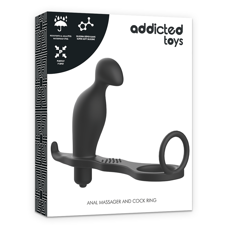 ADDICTED TOYS - PLUG ANAL AVEC ANNEAU SILICONE NOIR 12 CM