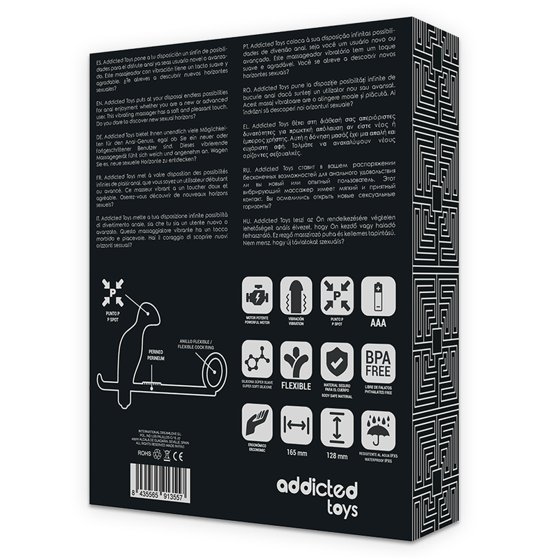 ADDICTED TOYS - PLUG ANAL AVEC ANNEAU SILICONE NOIR 12 CM