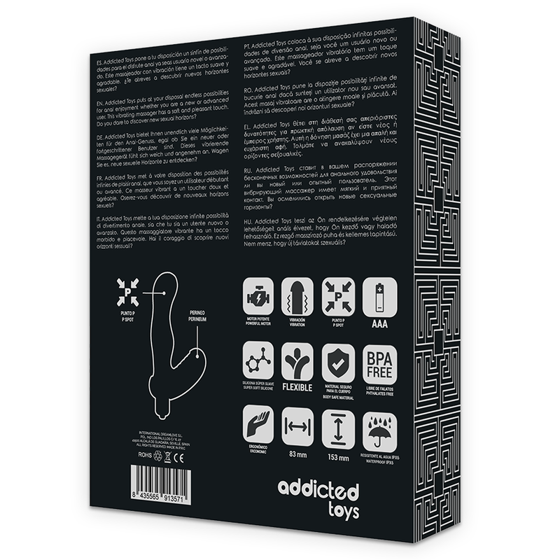 ADDICTED TOYS - STIMULATEUR ANAL PROSTATE SILICONE VIBRO P-SPOT
