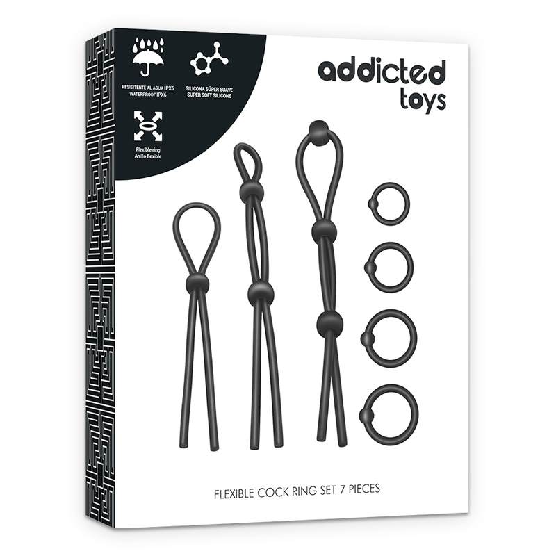 ADDICTED TOYS - KIT DE 7 ANNEAUX EN SILICONE SOUPLE